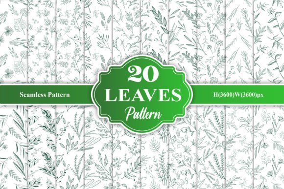 Black and White Leaf Seamless Pattern