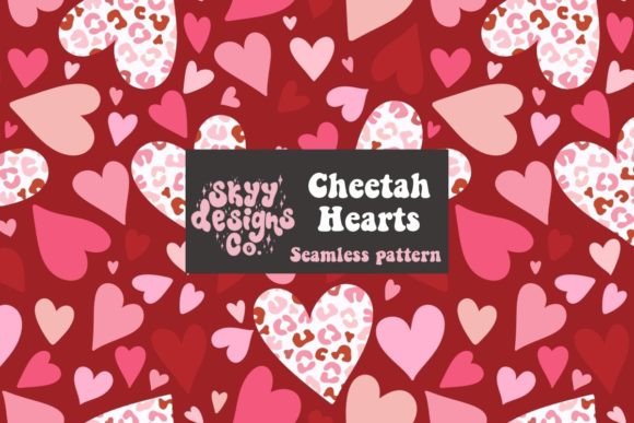 Cheetah Hearts Valentines Pattern