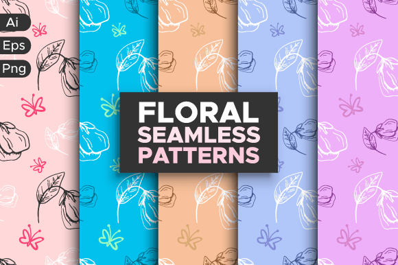 Floral Butterfly Seamless Pattern Bundle: Elevate Your Creative Projects with Timeless Elegance