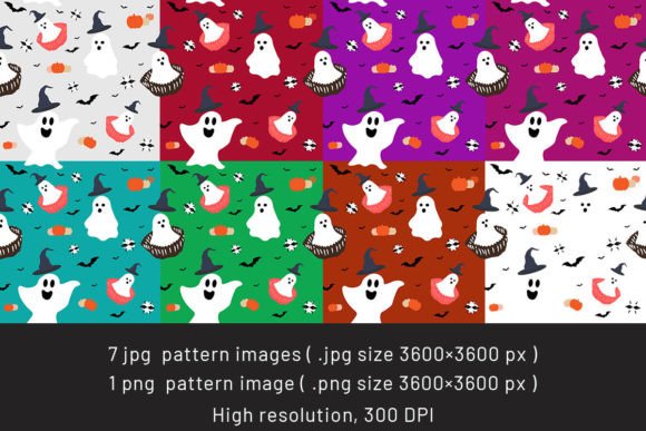 Ghost, Pumpkin and Bats Repeat Pattern: A Practical Resource for Designers and Makers