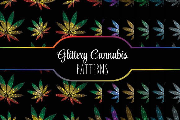 Glittery Cannabis Leaves: Seamless Vector Patterns for Professional Design Workflows