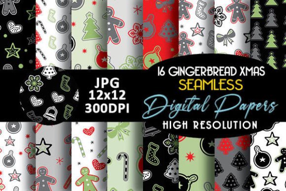 Green Gingerbread Man Digital Papers