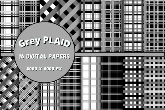 Grey Plaid Pattern Digital Paper: Versatile, High-Resolution Design Fuel for Creative Projects