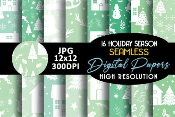 Mint Holiday Season Digital Papers: Elevating Creative Workflows in a Demand-Driven Design Economy