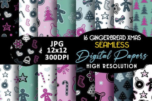 Pastel Goth Gingerbread Digital Papers: A Distinctive Blend of Whimsy and Edge