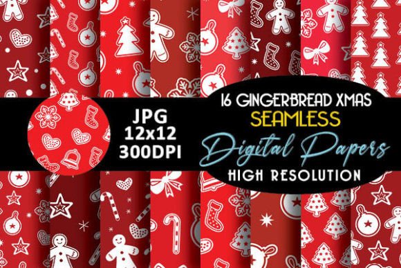 Red Gingerbread Man Digital Papers