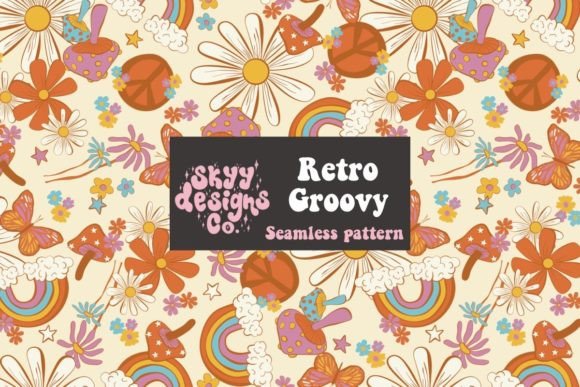Retro Groovy Seamless Repeat Pattern