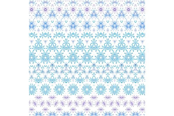 Snowflakes 202: Elegant Turquoise and Violet Snowflakes on Crisp White Background