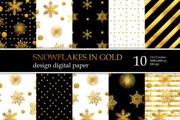 Snowflakes Luxury Golden Digital Paper: Elevating Creative Professionalism in the Digital Craft Economy
