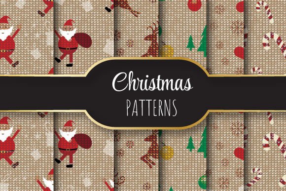 Vintage Christmas Vector Patterns