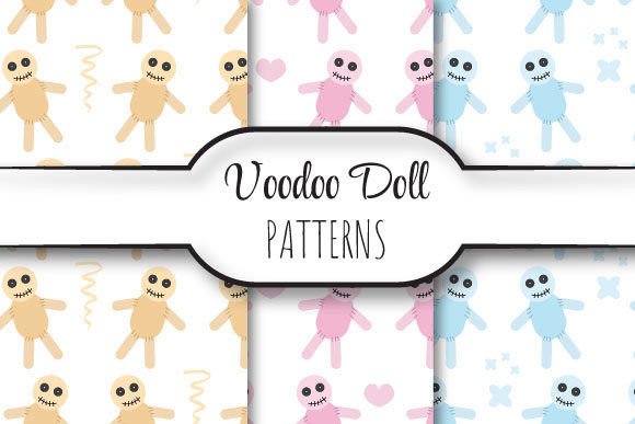 Voodoo Dolls Vector Pattern Collection