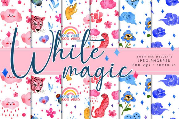 White Magic Seamless Pattern: Your Go-To Resource for Enchanting, Ready-to-Use Surface Design