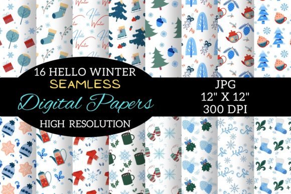 Winter Pattern Pack Digital Paper: Versatile, Print-Ready Backgrounds for Every Creative Need